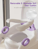 Potty Training Seat, Toddler Toilet Seat With Steps, 2 In 1 Toddler Potty Training Toilet With Splash Guard, Anti-Slip Step Stool Soft Mat, Adjust High Potty Seats For Toddlers Kids Boys Girls by TinyTreasures Baby Boutique