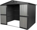Domi Outdoor Storage Shed 8.2' x 6.2', Metal Steel Utility Tool Shed Storage House with Double Lockable Doors & Air Vent for Backyard Garden Patio Lawn by GreenHaven Gardens