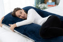 Meiz Pregnancy Pillow, Cooling Pregnancy Pillows for Sleeping, Full Body Pregnancy Pillow with Reversible Cooling Jersey Cover & Velvet Cover, Blue & Grey by TinyTreasures Baby Boutique