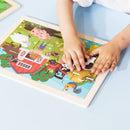 Animals Wooden Jigsaw Puzzle for Kids Set of 2 - African Wildlife and Farm Animals（15 pcs） Preschool Educational Learning Toys Gift for Toddlers Boys and Girls by TinyTreasures Baby Boutique