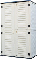 HOMSPARK Storage Shed Weather Resistance, Multi-Purpose Outdoor Storage Cabinet Waterproof, Outdoor Storage Cabinet for Garbage Cans, Lawnmower, Garden Accessories (White, Tall shed-53 cu ft) by GreenHaven Gardens