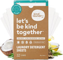 Kind Laundry Detergent Sheets with Stain-Fighting Enzymes - Plant Powered Eco-Friendly Laundry Soap Sheets - Home or Travel Laundry Detergent Fragrance Free, 32 Loads (Mom's Choice Award Winner) by TinyTreasures Baby Boutique