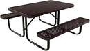 Coated Outdoor Furniture Heavy-Duty Portable Outdoor Kids Table, Punched Steel Kids Picnic Table, Commercial-Grade Picnic Table, Made in America (4ft Rectangular, Childrens, Brown) by GreenHaven Gardens