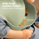 KeaBabies 2-Pack Silicone Baby Bibs for Eating - Sturdy Food-Grade Silicone Bibs for Babies Girl, Boy, Large Food Catcher, Clean & Put On Easily, Waterproof Toddler Feeding Essentials (Sage) by TinyTreasures Baby Boutique