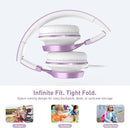 AILIHEN MS300 Purple Girl Headphones Wired with Microphone for Chromebook Laptop Computer, 3.5mm Foldable Lightweight on-Ear Headphones for School Teen Students by TinyTreasures Baby Boutique