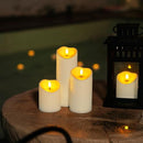 Homemory Flameless Candles with Timer and Remote Control, Battery Operated LED Candles, Realistic Fake Plastic Candles for Wedding, Festival, Home Decor, Waterproof Outdoor, D3”H4”6”8” by CozyNest Decor