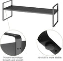16.5~27.1" Expandable Shelf Organizer, 1Pack 8.1" Wide Stackable Cabinet Shelf Organizers, Black Metal Sturdy Kitchen Counter Storage for Countertop, Adjustable Height Spice Rack by CozyNest Decor