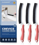 Crevice Cleaning Brushes, Scrub Brush for Hard to Reach Small Space, Home Essentials, Cleaning Supplies, Cleaning Tools for Household Use, Bathroom, Shower, Kitchen, Toilet, Window (3, Red) by CozyNest Decor