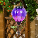 Starsoul Purple Hot Air Balloon Solar Lantern with Flickering Flame Light Glass Solar Powered Hot Air Balloon Lamp Waterproof Hanging Hot Air Balloon Led Lights by GreenHaven Gardens
