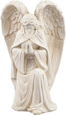 Fox Valley Traders Aoboco White Resin Angel Statue - Religious Garden Statue Remembrance Memorial Guardian Angel – 16 inch by CozyNest Decor