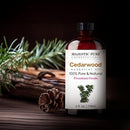 Majestic Pure Cedarwood Essential Oil with Glass Dropper - Huge 4 Fl Oz - 100% Pure and Natural Cedarwood Oil - Premium Grade Essential Oils for Diffuser, Aromatherapy, Soap and Candle Making by CozyNest Decor