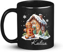 Personalized Christmas Gingerbread Black Cup, Christmas Gingerbread House Design Mug, Customized Name Christmas Coffee Cup 11oz 15oz, Custom Xmas Themed Ceramic Mug, Gift For Son Daughter by CozyNest Decor