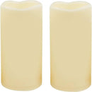 CANDLE CHOICE Waterproof Outdoor Battery Operated Flameless Candles with Timer Realistic Flickering Plastic Fake Electric LED Pillar Lights for Lantern Wedding Christmas Decorations 3x6 Inches 2 Pack by GreenHaven Gardens