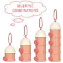 Accmor Formula Dispenser On The Go, 4 Layers Stackable Formula Container to Go, Non-Spill Portable Milk Powder Baby & Kids Snack Container, Pink by TinyTreasures Baby Boutique
