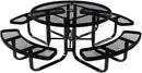 Coated Outdoor Furniture Heavy-Duty Portable Outdoor Kids Table with Umbrella Hole, Expanded Metal Kids Picnic Table, Commercial-Grade, Made in America (46 In, Round, Childrens, Black) by GreenHaven Gardens