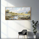 PHAOHUAXM Wood Framed Wall Art For Living Room Large Canvas Wall Decor For Bedroom Flower Watercolour Painting Office Decor Countryside Scenery Wall Picture Printing Artwork Home Decor 20x40 In by CozyNest Decor