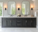 ANDY STAR Oval Bathroom Mirror, 24x32’’ Matte Black Metal Frame Oblong Mirror for Bathroom, Modern Black Oval Bathroom Mirror for Over Sink, Hangs Horizontal or Vertical by CozyNest Decor