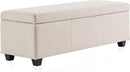 BELLEZE 47 Inch Storage Ottoman, Linen Storage Bench for Bedroom, Living Room, Entryway, Hallway, Foot Rest, Support 300lbs - Beige by CozyNest Decor