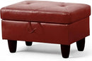 Ottoman Rectangular Storage Ottoman Bench, Faux Leather Footrest, Coffee Table, Stool Footstool with Hinged Lid for Living Room, Bedroom, Entryway, Red, 28.5"x19"x17.5" by CozyNest Decor