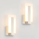 Joosenhouse LED Wall Sconce Set of 2, Hardwired Dimmable Wall Mounted Lights, Indoor Wall Lights for Hallway, Bedroom, Study, Living Room, 9.76 Inch Brushed Nickel Wall Sconce Lighting by CozyNest Decor