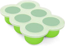 6x3oz Baby Food Freezer Tray with Clip on Lid Bright Green | Leakproof Freezer Molds Silicone Storage Container for Purees Fruits Vegetables by TinyTreasures Baby Boutique