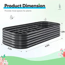 Quictent Galvanized Raised Garden Bed Kit, 6x3x1.5 ft Oval Metal Planter Box Tall for Vegetables Outdoor Backyard, Rubber Strip Edging Included, Dark Gray by GreenHaven Gardens