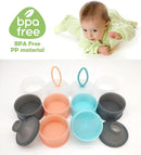 Baby Formula Dispenser, Portable Milk Powder Dispenser Container, Baby Feeding Travel Storage Container, Non-Spill Stackable Baby Snack Storage Container, BPA Free, 4 Compartments, 2 Packs by TinyTreasures Baby Boutique