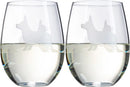Corgi Stemless Wine Glasses Set Of 2 By Dog Lover Glass Gifts For Mom Dad Sisters Wi by The Wine Savant
