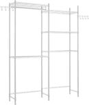 VEVOR Over The Washer and Dryer Storage Shelf, 5 Tier Laundry Room Drying Rack with Hanger Rod and Hooks, Adjustable Over Washer and Dryer Shelves, Laundry Room Shelf Storage Space Saver, White by CozyNest Decor