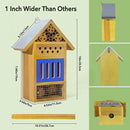 Wooden Butterfly House & Bee House for The Garden, Durable Bug Hotel W/Wooden Stake and Iron Roof, Insect Habitat On The Ground Or Hanging On The Tree, for Butterfly, Bee, Ladybug, Bug by GreenHaven Gardens
