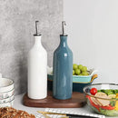 Sweejar Large Ceramic Olive Oil Dispenser Bottle, Opaque Oil Cruet Protects Oil to Reduce Oxidation, Suitable for Storage Oil, Vinegar, Soy Sauce & Other Liquids, Pack of 1, 24 Fl Oz (Fog Blue) by CozyNest Decor