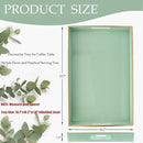 Spsyrine Green Decorative Serving Tray with Handles, Elegant Plastic Coffee Table Tray for Ottoman, Living Room, Home Decor 15.6" X 10.2" by CozyNest Decor