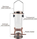 MIXXIDEA Wild Bird Feeders for Outdoors Hanging 2 Pack Stainless Steel Tube Bird Feeder, Water Resistant Finch Bird Feeder for Garden Backyard Decoration Attractive Metal Thistle Feeder (Copper) by GreenHaven Gardens