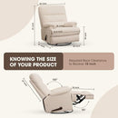 Large Glider Rocker Recliner,Beige Swivel Rocking Recliner Chair,Reclining Sofa Rocking Chair Nursery,23 Inches Deep Seat & 27 inches High Back,for Living Room, Bed Room‎ (Beige) by TinyTreasures Baby Boutique