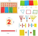 Umbresen Montessori Toys Math Educational Toy - Wooden Intelligence Sticks Number Cards and Counting Rods with Box by TinyTreasures Baby Boutique