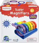 Kids Jumbo Magnifying Glass with Stand- 6 Pieces,Ages 3+, Easy Grasp Primary Science Magnifiers with Stand,Science Classroom Accessories, Teacher Supplies, Observation Toys for Kids by TinyTreasures Baby Boutique