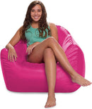 Posh Creations Structured Comfy Seat for Playrooms and Bedrooms, Large Bean Bag Chair, Malibu Lounge, Pink by TinyTreasures Baby Boutique