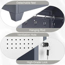 Storage Cabinet,Slim Broom Closet Storage Cabinets with Lockable Doors,Narrow Utility Cabinets with Hanging Rod,Tall Broom Closet for Laundry,Home Office,Grey-White by CozyNest Decor