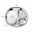 Ahimsa Stainless Steel Plates for Kids - Divided Plates for Toddlers, Pediatrician Designed, Non Toxic Toddler Plate, Camping Plate, BPA Free & Dishwasher Safe (Set of 4) by TinyTreasures Baby Boutique