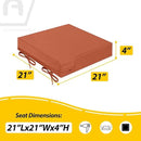 AAAAAcessories Outdoor Seat Cushions for Chairs, Waterproof, Fade-Resistant Patio Furniture Replacement Cushions, 21" x 21" x 4", Set of 2, Rust by GreenHaven Gardens