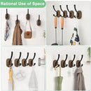 Wall Hooks for Hanging Coats - 4 Pack Coat Hooks Wall Mounted, Wood Coat Hooks for Wall, Bussdis Single Metal Hooks for Hanging Hats, Keys, Towel, Robe, Purse, Jackets, Decorative Livingroom, Bathroom by CozyNest Decor