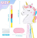 WERNNSAI Foldable Unicorn Piñata - Pull String Unicorn Birthday Party Supplies Extendable Unicorn with Blindfold Bat and Tassels Unicorn Birthday Party Decoration Games Folding Piñatas for Kids by TinyTreasures Baby Boutique