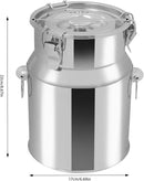 Stainless Steel Milk Can, 201 Stainless Steel Pail 1Gal Milk Can with Sealed Lid, 5L Hanging Lid Metal Milk Jug Bucket for Oil Tea Wine by CozyNest Decor