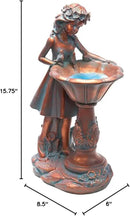 BRECK'S - Outdoor Solar Powered Garden Girl Statue by GreenHaven Gardens
