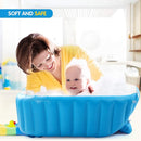 Baby Inflatable Bathtub, Portable Infant Toddler Bathing Tub Non Slip Travel Bathtub Mini Air Swimming Pool Kids Thick Foldable Shower Basin with Air Pump, Blue by TinyTreasures Baby Boutique