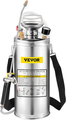 Happybuy 2 Gallon Stainless Steel Sprayer, 20" Wand & 3FT Reinforced Hose, Hand Pump Sprayer with Pressure Gauge, Safety Valve & Adjustable Nozzle, Weed Sprayers for Lawn, Gardening &Sanitizing1 by GreenHaven Gardens