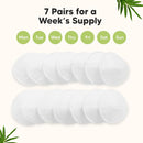 Organic Nursing Pads - 14 Washable Viscose Derived from Bamboo Breastfeeding Pads, Wash Bag, Reusable Breast Pads for Breastfeeding, Nipple Pads for Breastfeeding Essentials(Soft White, L 4.8") by TinyTreasures Baby Boutique