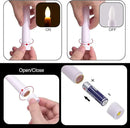 JOSU Taper Battery Operated Candles: 8PCS Flickering Flameless Candles with Timer - 3D Wick Fake Window Candle Outdoor +8 Gold Candlesticks, for Home Decor & Festival Celebration by GreenHaven Gardens