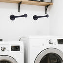 4 Pack Retractable Hanger Holder for Laundry Room, Wall Mount Organizer Rack for Lightweight Clothes, Space Saving Laundry Hook Rod, Keep Empty Hangers Handy, Black by CozyNest Decor