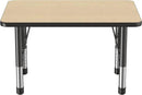FDP Rectangle Activity School and Classroom Kids Table (24 x 36 inch), Chunky Toddler Leg, Adjustable Height 15-24 inches - Maple Top and Black Edge by CozyNest Decor